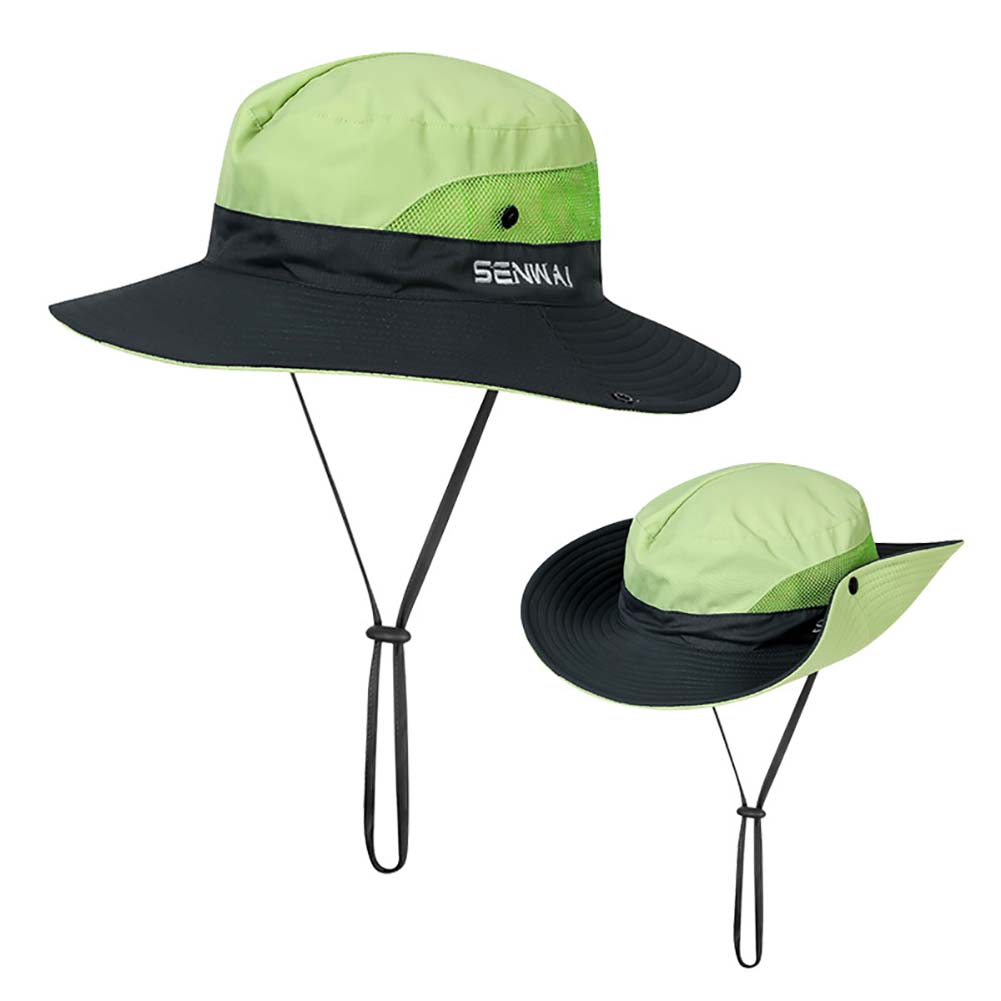 Women Beach Sun UV Protection Cap Wide Brim Bucket Fishing Ponytail Hole Hat USA - Picture 20 of 22